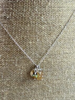 Sterling Silver Brown Agate & Opal Charm Necklace sterling 925 India